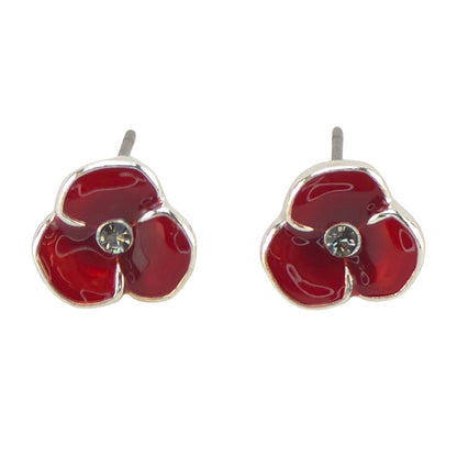 Remembrance Poppies | Silver Plated Stud Earrings | Little Gift | Cracker Filler