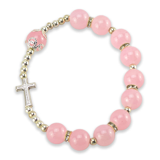 Pretty Pink Rosary Bracelet | Christian Faith | Cracker Filler Gift
