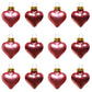 12Pk 4cm Real Glass Pink Heart Shaped Baubles | Christmas Tree Ornament