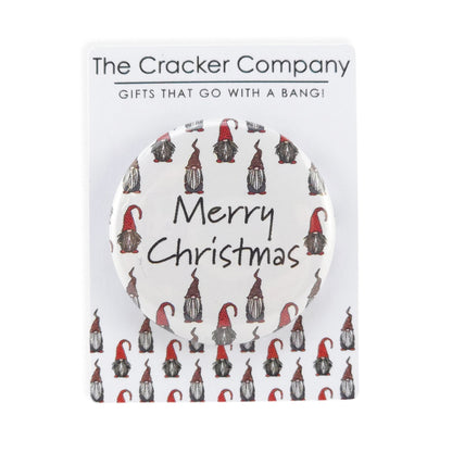 Nordic Gonk | Merry Christmas | 38mm Pin Badge | Mini Gift | Cracker Filler