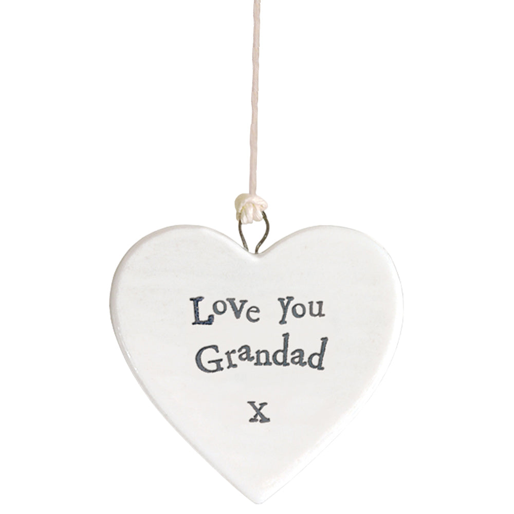 Love You Grandad Heart | Little Porcelain Ornament | Cracker Filler Gift