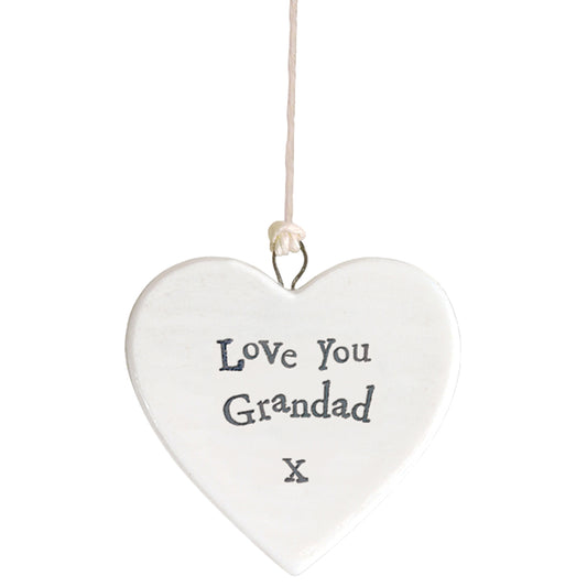 Love You Grandad Heart | Little Porcelain Ornament | Cracker Filler Gift