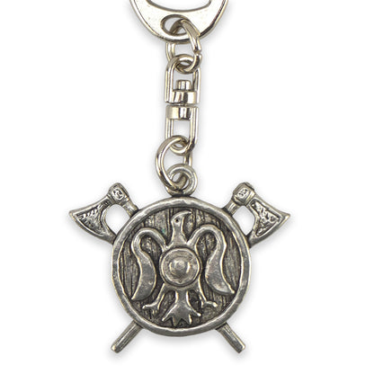 Viking Warshield | English Pewter 3D Keyring | Little Gift | Cracker Filler