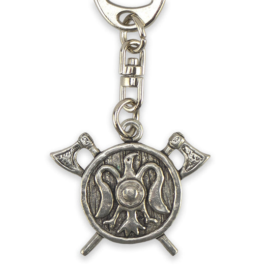 Viking Warshield | English Pewter 3D Keyring | Little Gift | Cracker Filler