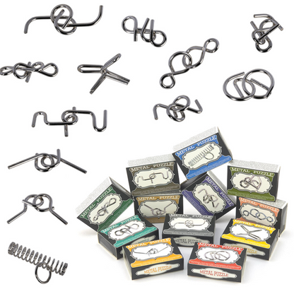 Assorted Mini Metal Puzzles in Boxes | Mini Gift | Cracker Filler