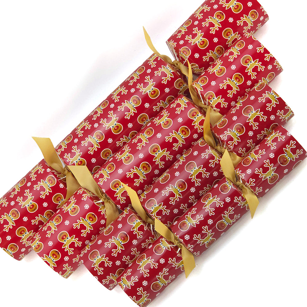 Extra Large & Jumbo | Reusable Keepsake DIY Cracker Sets | Cheery Rudolph