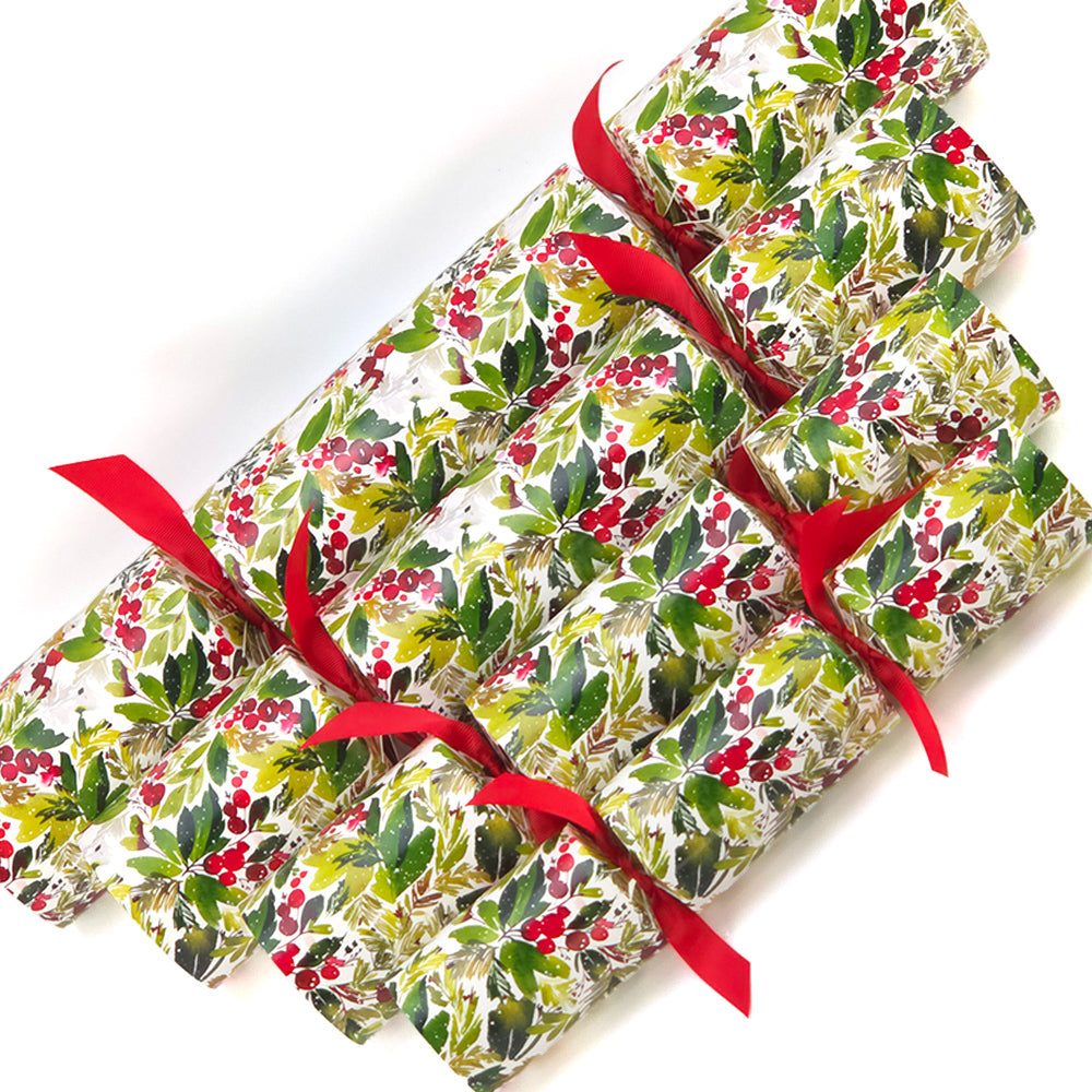 Reusable Keepsake Christmas Cracker Set | Watercolour Berries | Luxury DIY