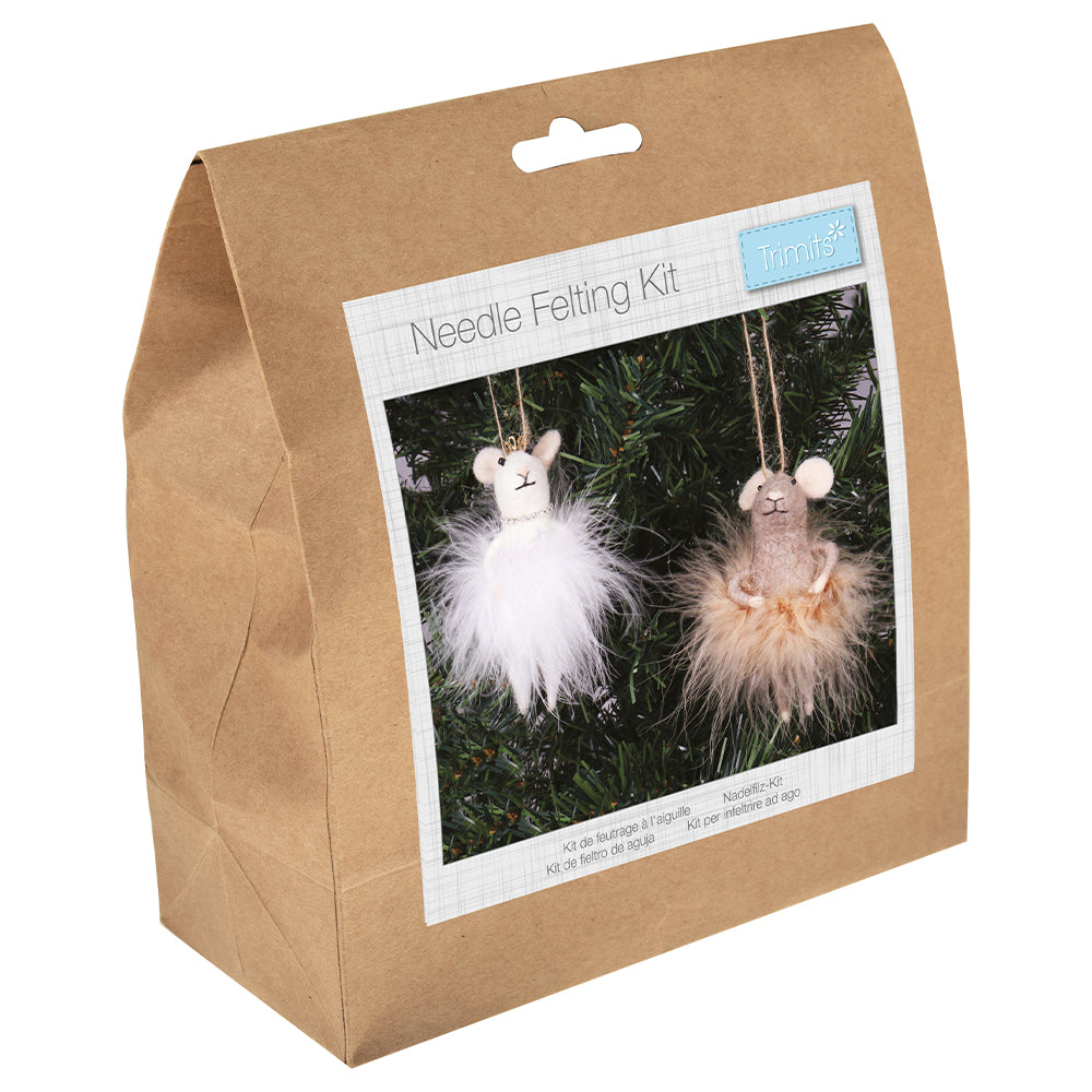 Fairy Mice Duo | Needle Felting Kit | Complete Christmas Craft Kit