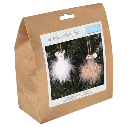 Fairy Mice Duo | Needle Felting Kit | Complete Christmas Craft Kit