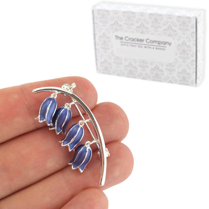 Dainty Bluebell Silver Plated Brooch | 4.5cm Long | Little Gift | Cracker Filler
