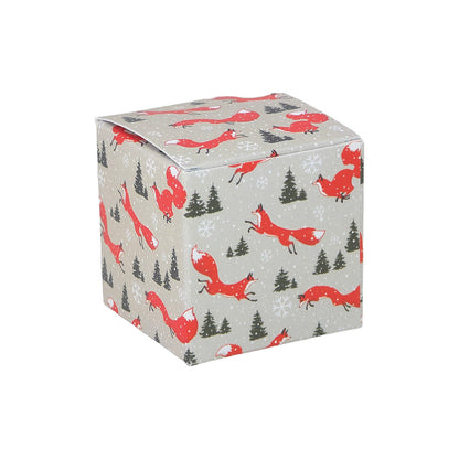 Christmas Fox | Little Gift Box | 5cm Cube | Single or 6 Boxes