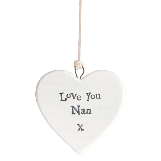 Love You Nan Heart | Little Porcelain Ornament | Cracker Filler | Little Gift