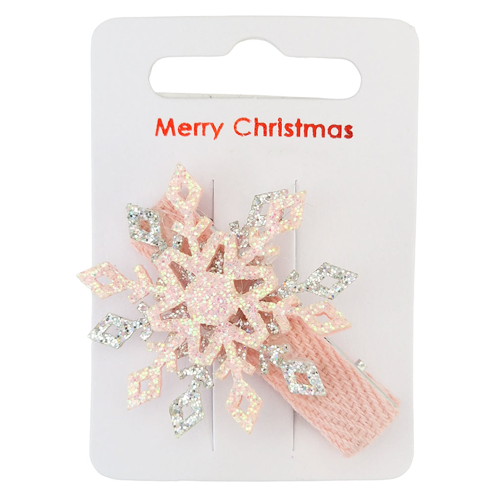 Pretty Pink | Snowflake Mini Hair Clips for Girls | Mini Gift | Cracker Filler