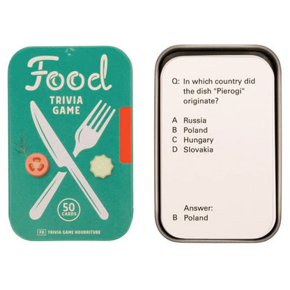 Food Trivia Card Game | Gift in a Tin | Little Gift | Cracker Filler