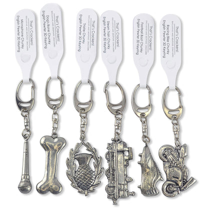 Oak Leaf | English Pewter 3D Keyring | Little Gift | Cracker Filler
