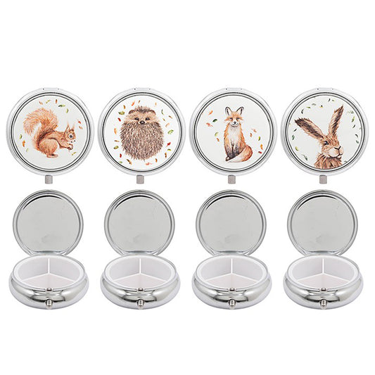Cute Woodland Animals | Metal Pill Box | Single | Cracker Filler Gift
