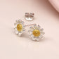 Daisy Earrings | Sterling Silver & Yellow Gold | Mini Gift | Cracker Filler