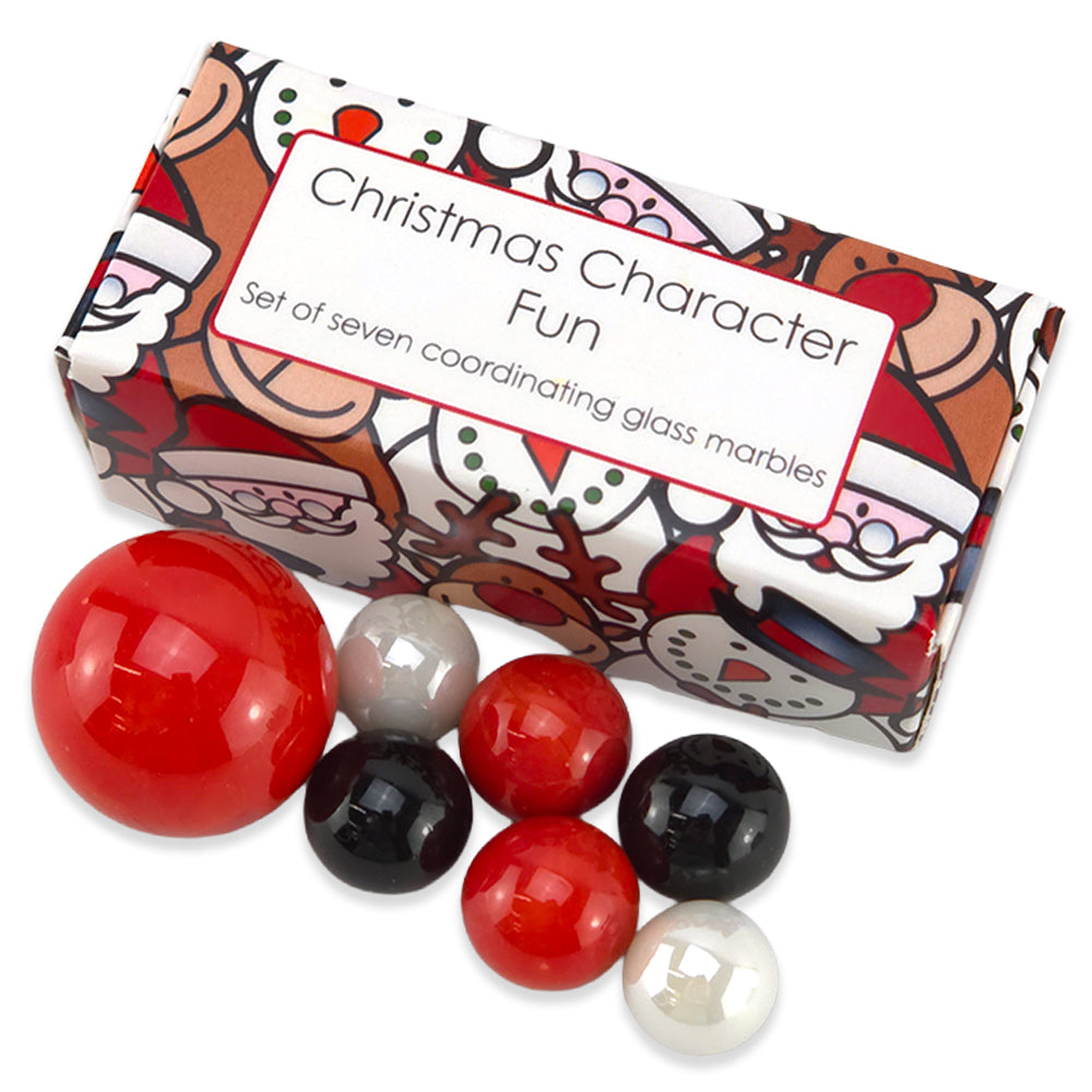 Christmas Character Fun | Mini Box of Marbles for Kids | Cracker Filler | Little Gift