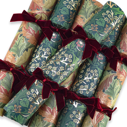 William Morris | Green & Gold | 6 Luxury Christmas Crackers | Premium Gifts