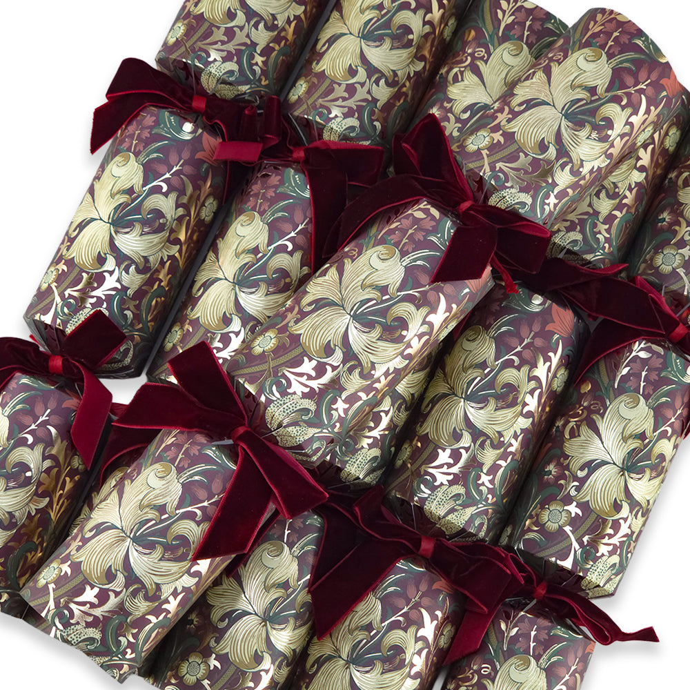 William Morris | Red & Gold | 6 Luxury Christmas Crackers | Premium Gifts