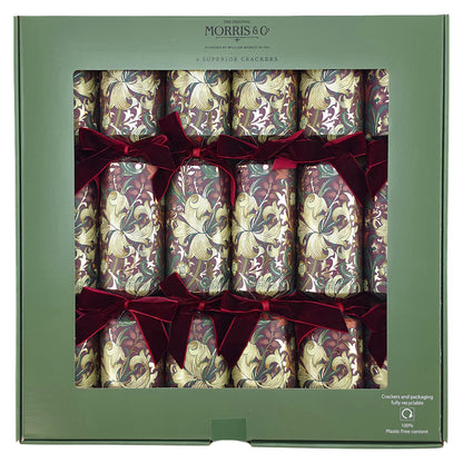 William Morris | Red & Gold | 6 Luxury Christmas Crackers | Premium Gifts
