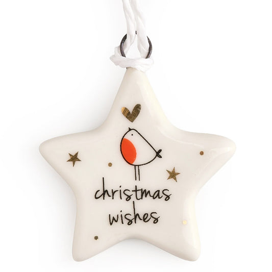 Christmas Wishes | Hanging Porcelain Decoration | Cracker Filler