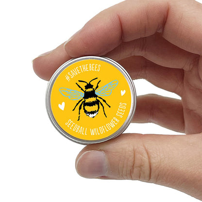 Save The Bees | Mini Tin of 5 Seedballs | Cracker Filler | Mini Gift