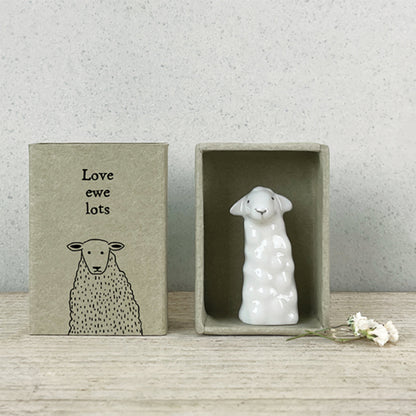 Love Ewe Lots | Porcelain Sheep in a Matchbox | Cracker Filler | Little Gift