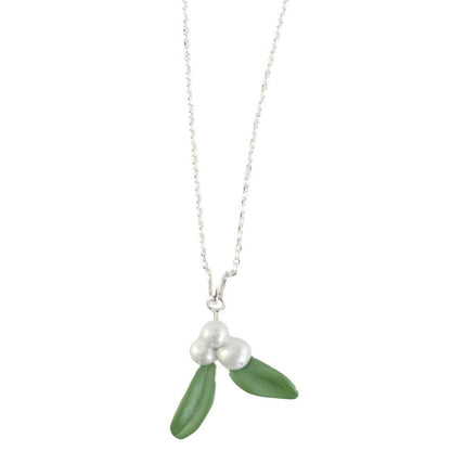 Christmas Mistletoe Necklace | Silver Plated | Little Gift | Cracker Filler