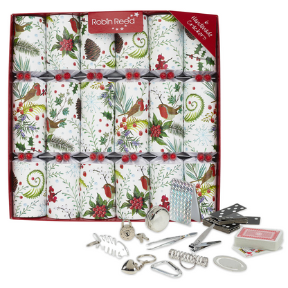 6 Festive Foliage Christmas Crackers | 30cm | Filled with Non-Plastic Gifts