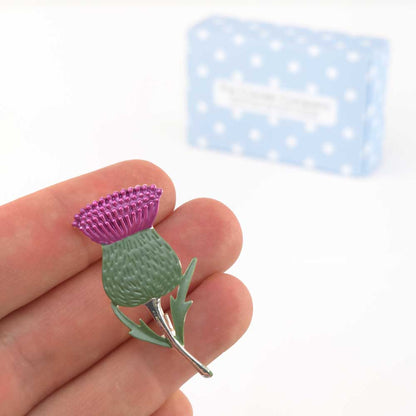 Scottish Thistle |  Silver Plated Brooch | Little Gift | Cracker Filler