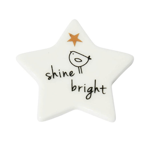 Shine Bright | Mini Porcelain Star Token | Little Gift | Cracker Filler