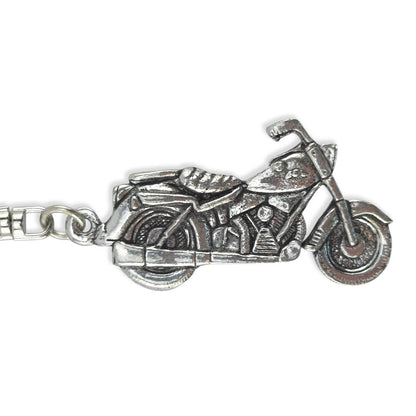 Classic Motorbike | Chunky English Pewter 3D Keyring | Mini Gift | Cracker Filler
