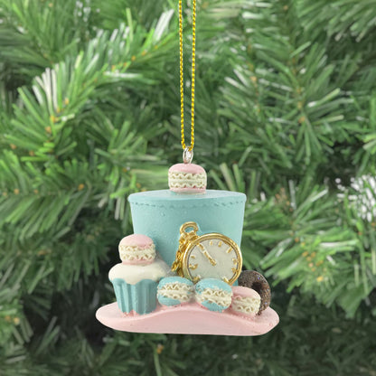 Blue Mad Hatters Hat | Alice in Wonderland | Christmas Ornament | Gisela Graham