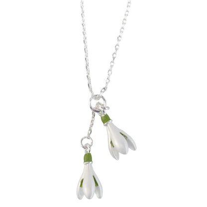 White Snowdrop Silver Plated Necklace | Little Gift | Cracker Filler