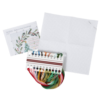Baby's First Christmas | Complete Counted Cross Stitch Kit | 13cm Square
