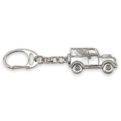 Classic Landrover | Chunky English Pewter 3D Keyring | Cracker Filler Gift