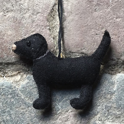 Little Felt Black Labrador Puppy Dog Ornament | Little Gift | Cracker Filler