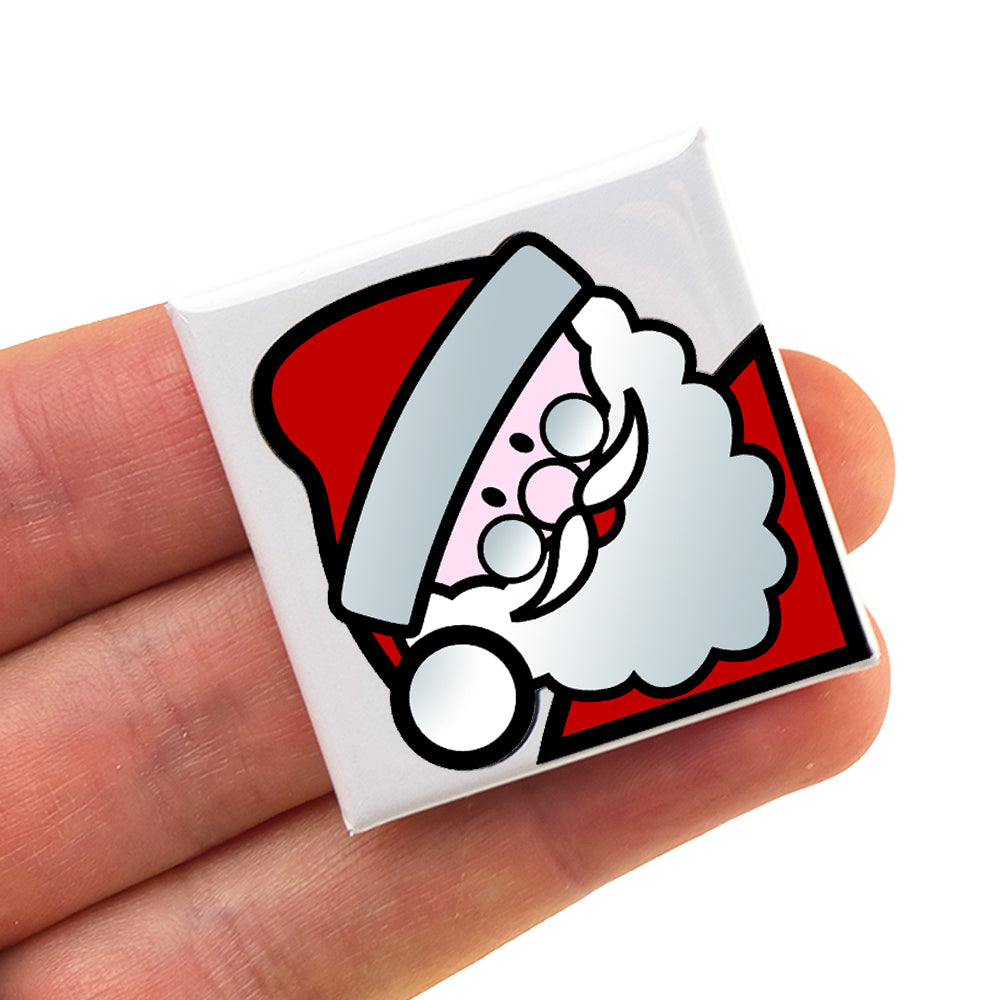 Father Christmas, Snowman or Rudolph | 38mm Square Pin Badge | Cracker Filler