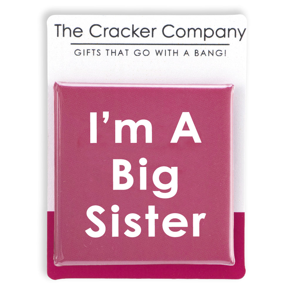 I'm a Big Sister | 38mm Square Badge | Cracker Filler | Kids Mini Gift