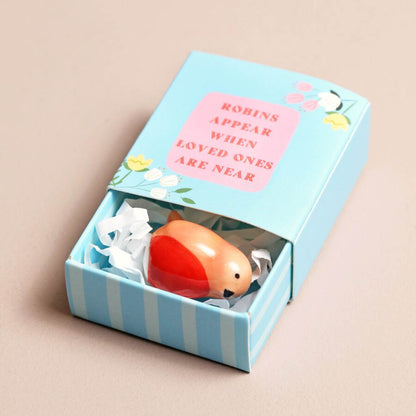 Robins Appear When Loved Ones Are Near | Mini Matchbox Token | Cracker Filler