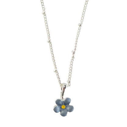Petit Forget Me Not Necklace | Silver Plated | Little Gift | Cracker Filler