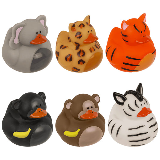 Wild Animals | Mini Bathtime Rubber Ducks | Little Gift | Cracker Filler