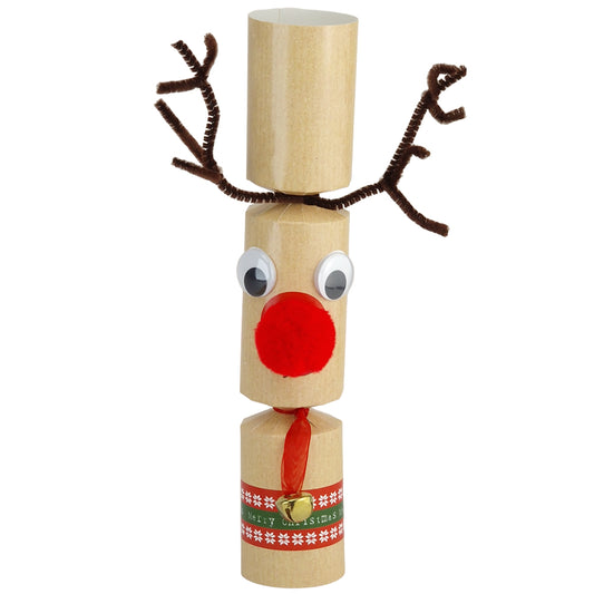 Standy Uppy Rudolph | Christmas Cracker Craft Kit | Makes 6 | Pipecleaner Antlers