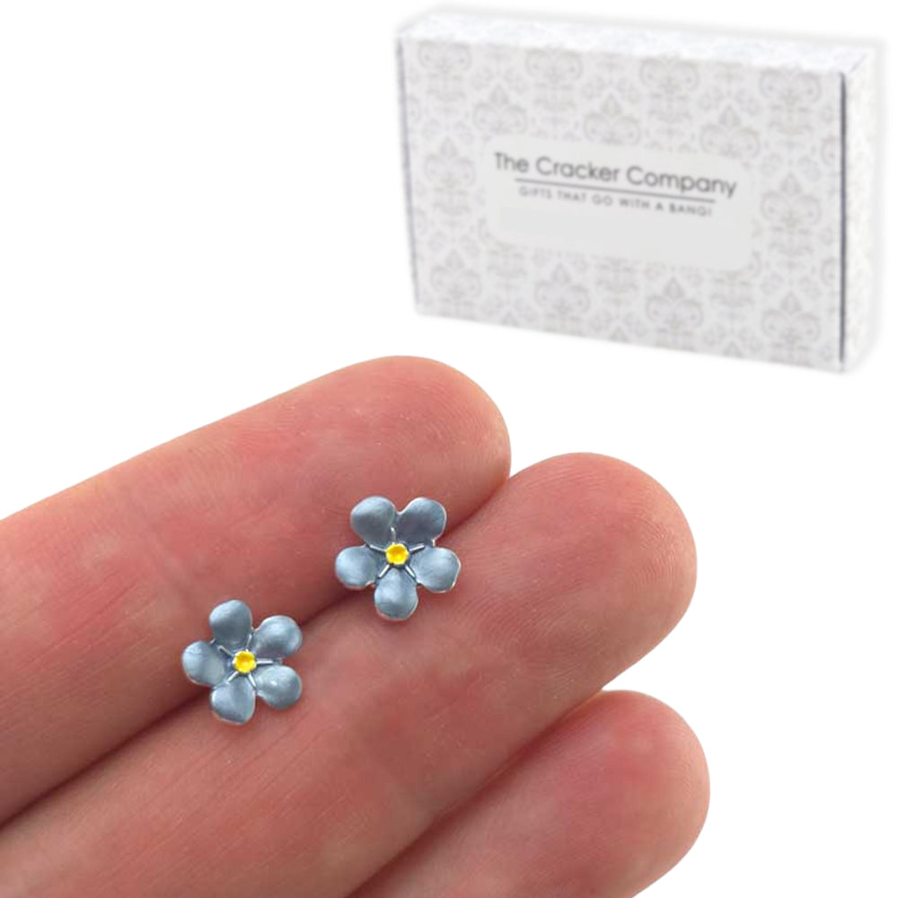 Dainty Forget Me Not | Silver Tone Stud Earrings | Mini Gift | Cracker Filler