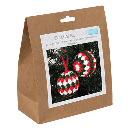 Christmas Baubles | Complete Crochet Kit | Makes Two | 8cm Wide