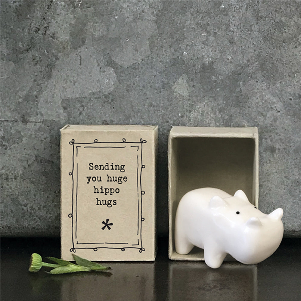 Sending You Huge Hippo Hugs | Ceramic Hippo | Mini Gift | Cracker Filler