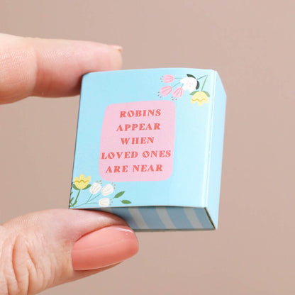Robins Appear When Loved Ones Are Near | Mini Matchbox Token | Cracker Filler