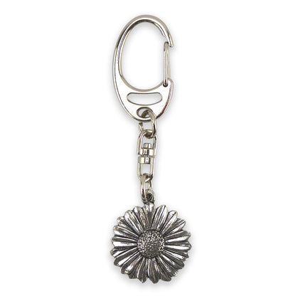 Daisy Head | English Pewter 3D Keyring | Little Gift | Cracker Filler