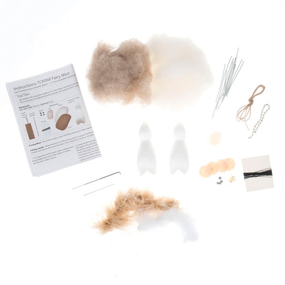 Fairy Mice Duo | Needle Felting Kit | Complete Christmas Craft Kit